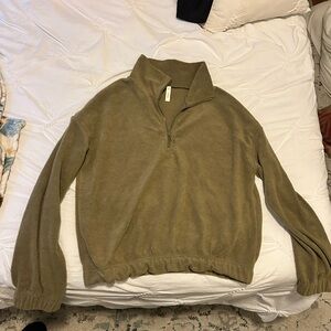 Olive Green Half-Zip Sweater